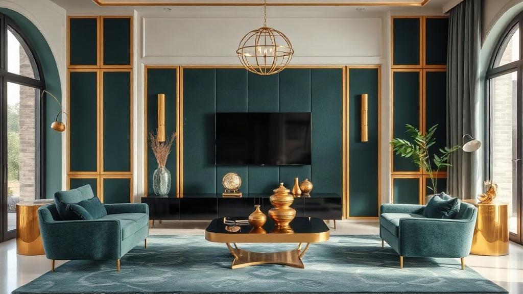 Art Déco im modernen Wohnraum – Messing, Samt und Geometrie. Akustik: Samt als funktionales Element